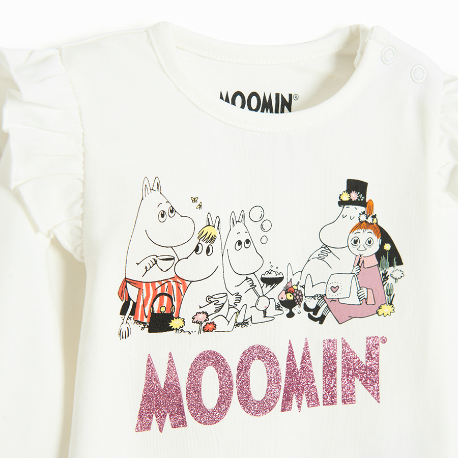 Φορμάκι μακρυμάνικο λευκό με στάμπα MOOMINS