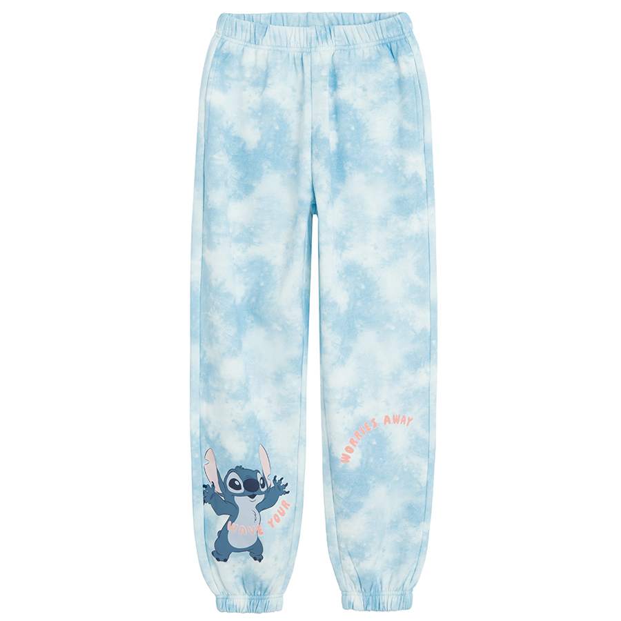 Φόρμα μπλε με εφέ tie dye με στάμπα LILO & STITCH