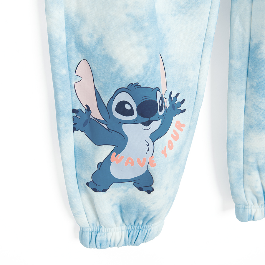 Φόρμα μπλε με εφέ tie dye με στάμπα LILO & STITCH