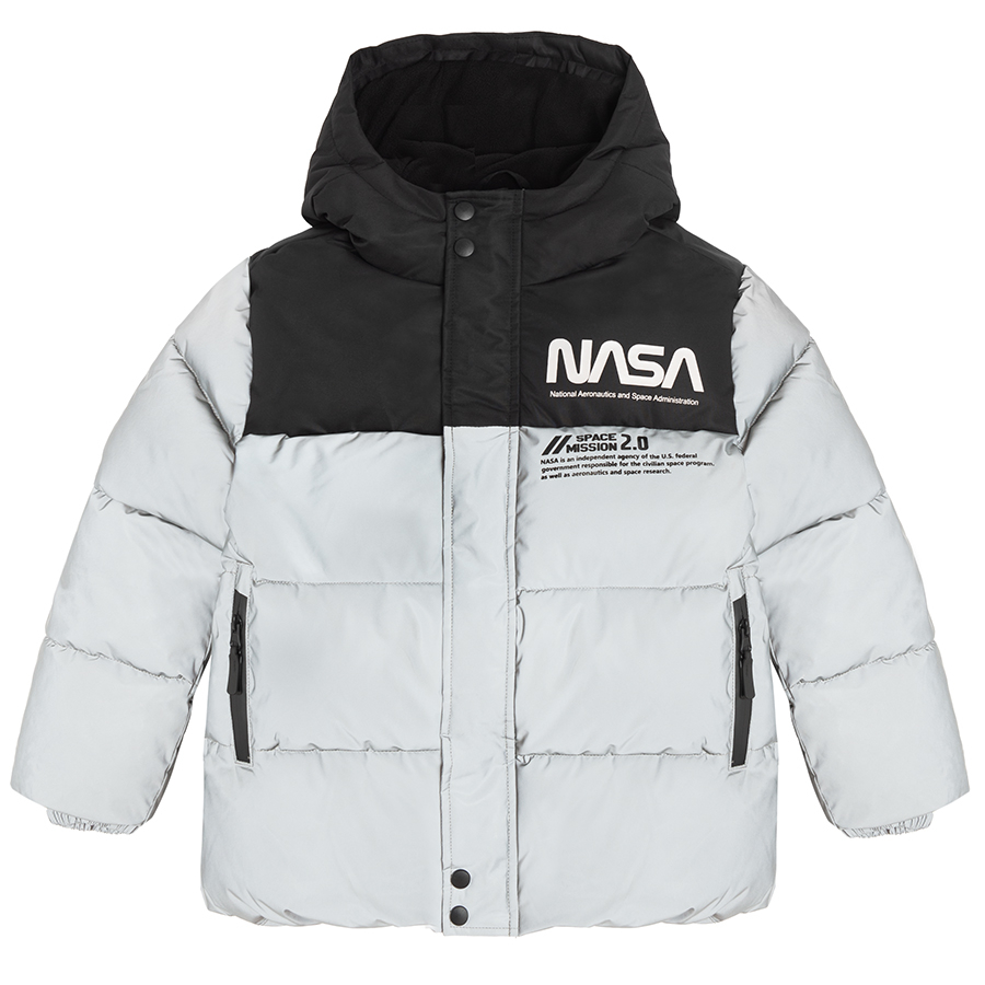 NASA grey and black hooded winter jacket