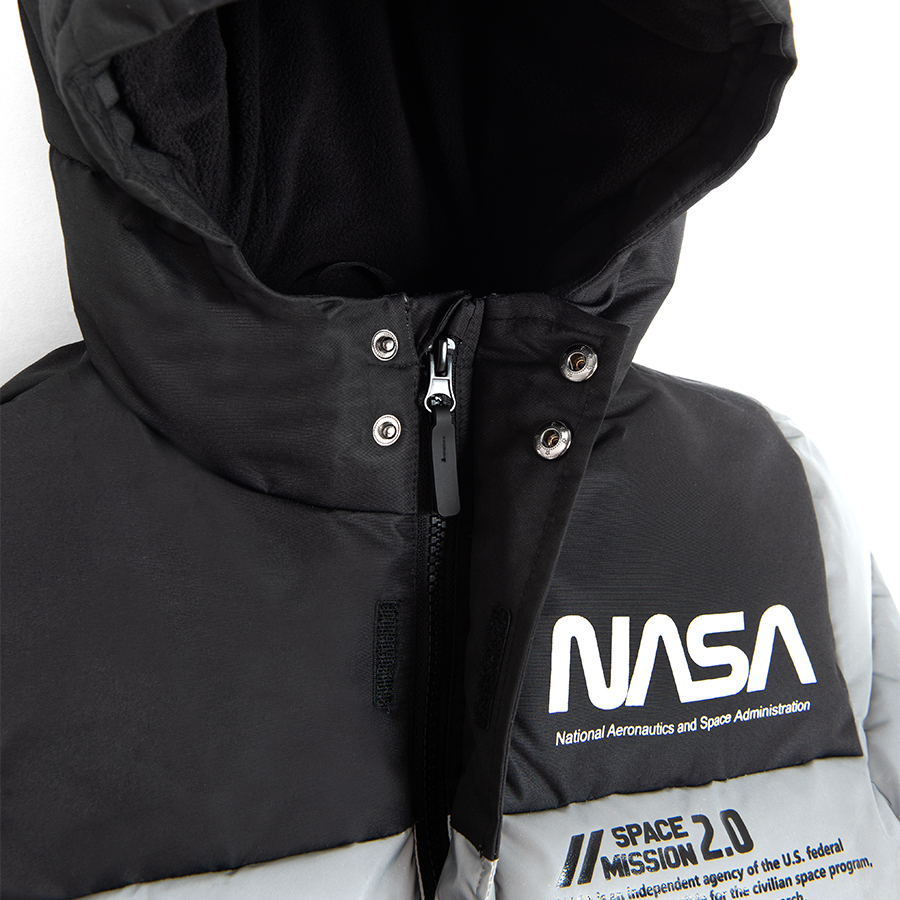 NASA grey and black hooded winter jacket