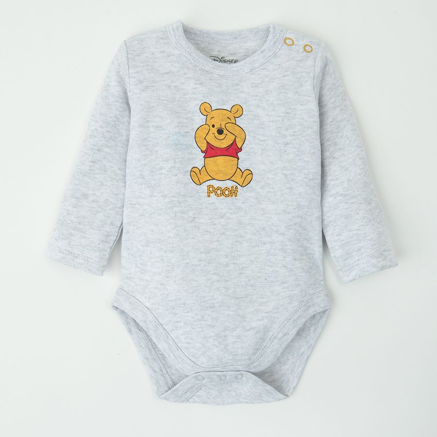 Winnie the Pooh white and yellow long sleeve bodysuits- 3 pack