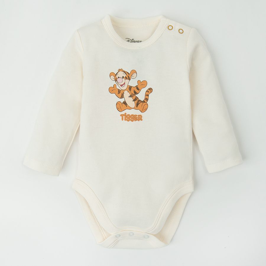 Winnie the Pooh white and yellow long sleeve bodysuits- 3 pack