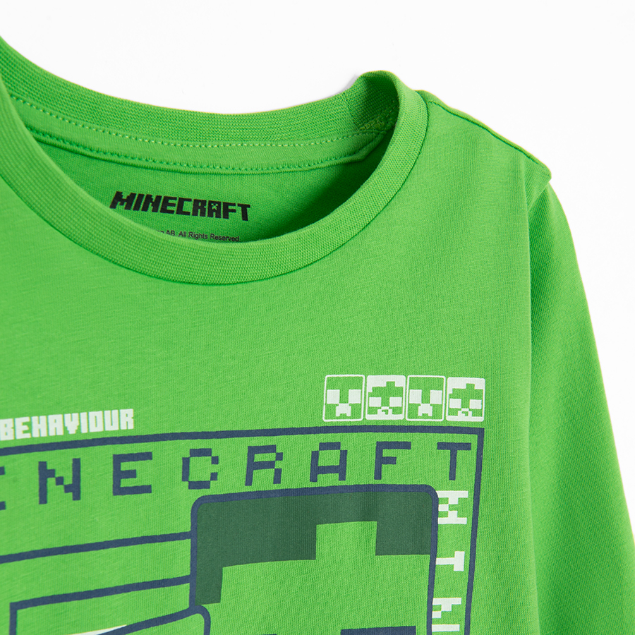 Minecraft green blouse and grey pants pyjamas- 2 pieces