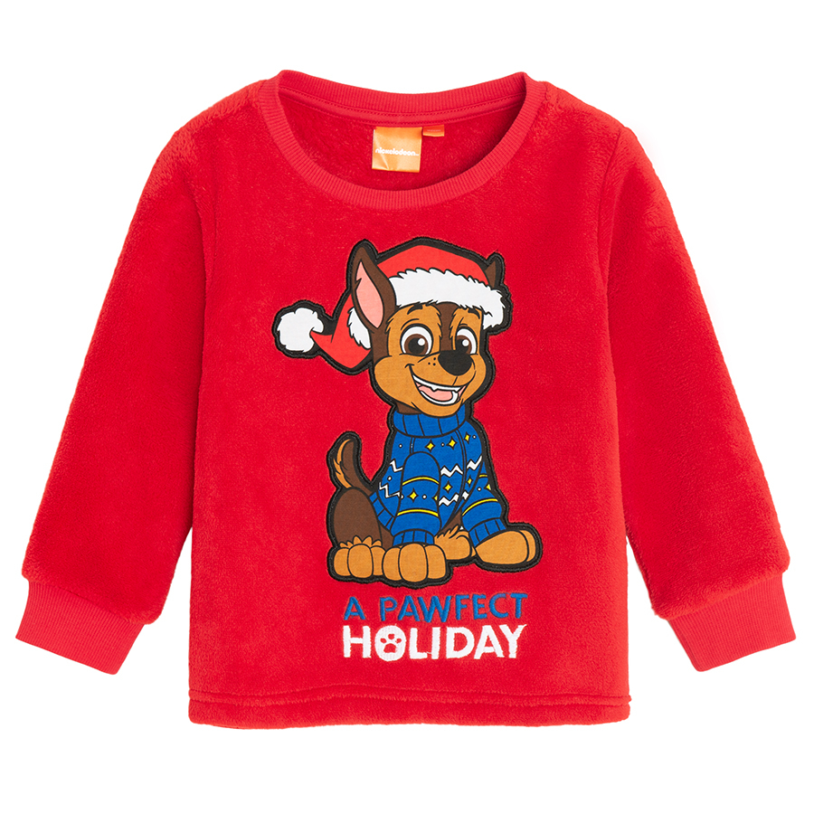 Paw Patrol red long sleeve blouse and blue pants pyjamas