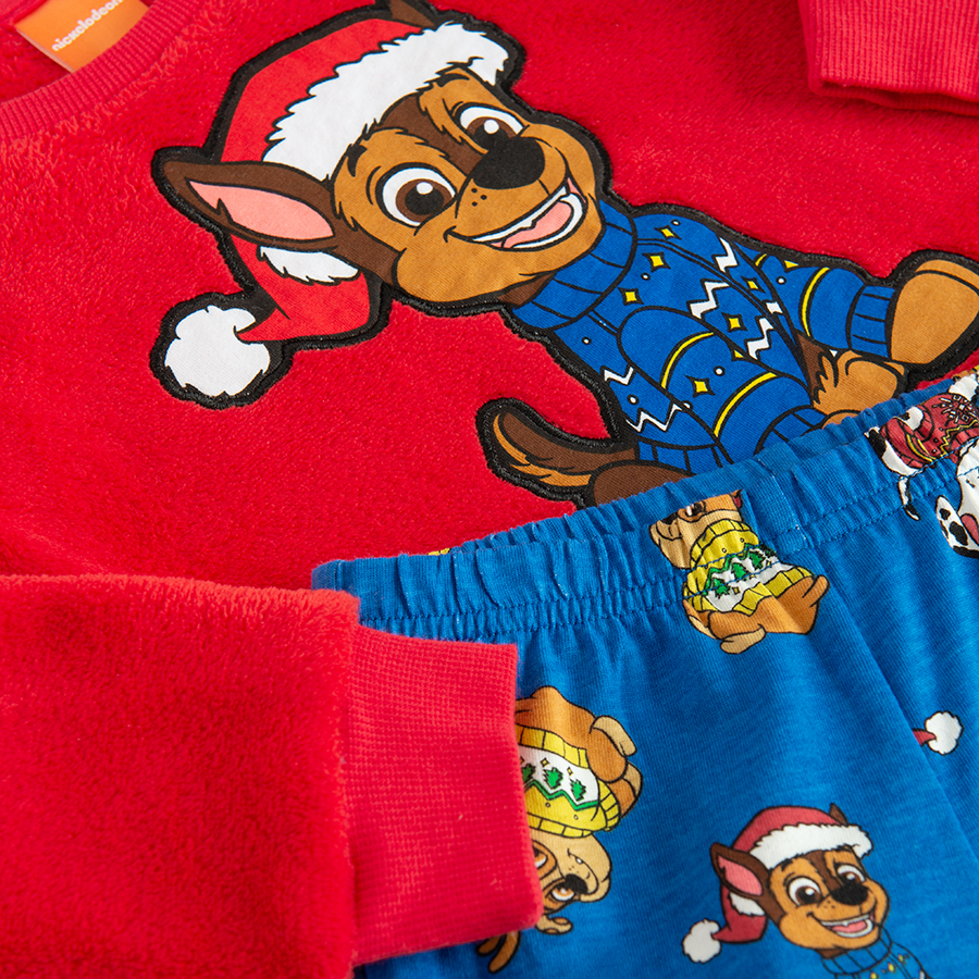 Paw Patrol red long sleeve blouse and blue pants pyjamas