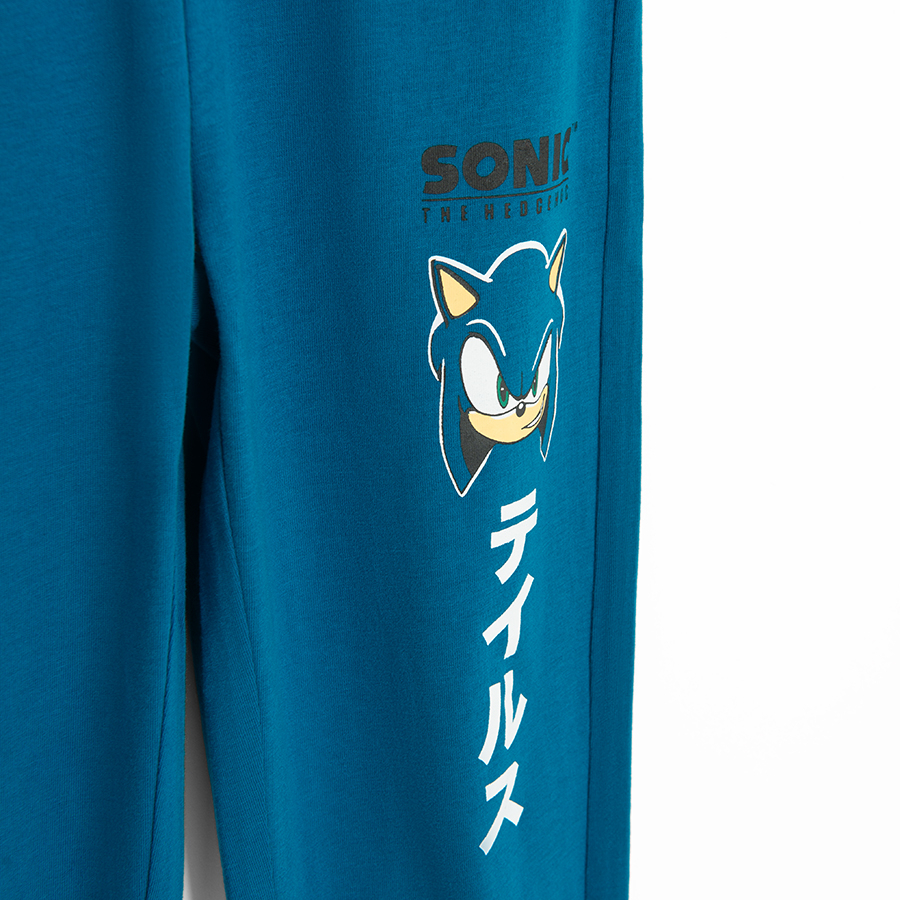 Sonic blue long sleeve blouse and pants pyjamas