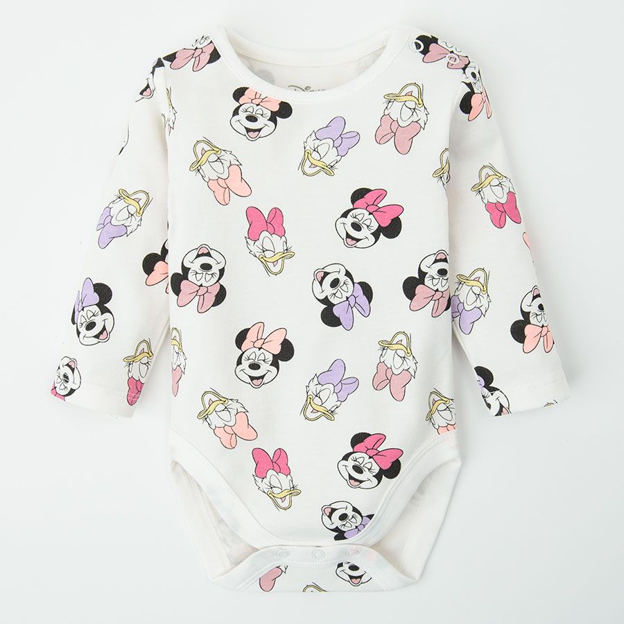 Minnie Mouse and Daisy Duck white, pink and purple bodysuits- 3 pack