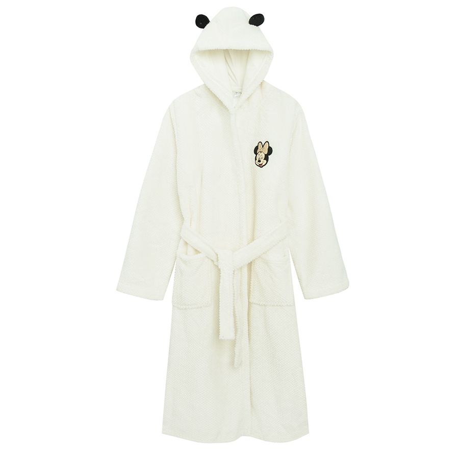 Minnie Mouse white hooded bathrobe