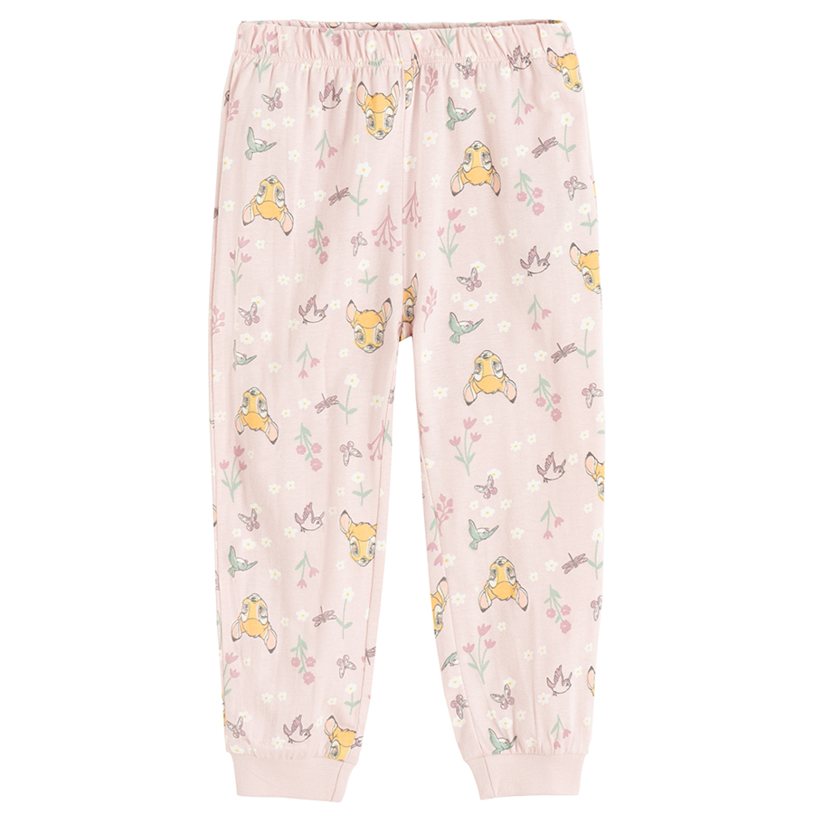 Bambi pink long sleeve blouse and pants pyjamas- 2 pieces