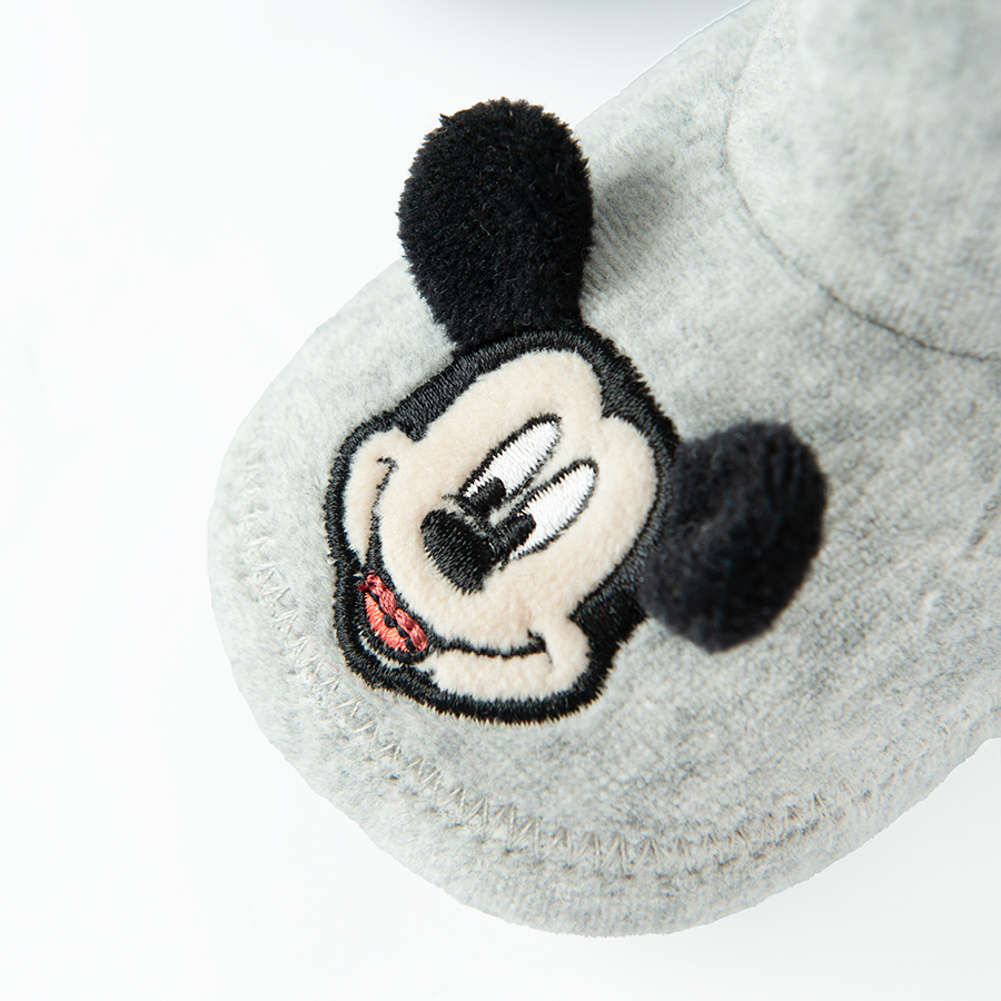 Mickey Mouse light grey newborn slippers